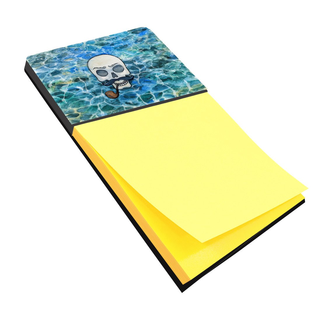 Skeleton Skull Pirate Watercolor Sticky Note Holder Refillable Dispenser Desk Accessory 3x3 Pad Gift