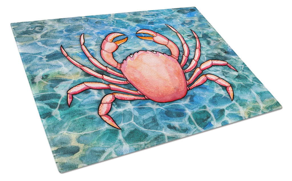 Crab Cutting Board Tempered Glass Kitchen Cutting Surface, Heat Resistant Chopping, Non-Slip Feet, Food Prep & Serving