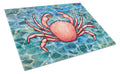 Crab Cutting Board Tempered Glass Kitchen Cutting Surface, Heat Resistant Chopping, Non-Slip Feet, Food Prep & Serving