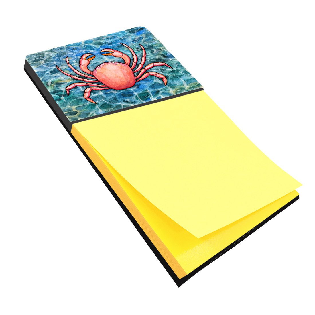 Crab Watercolor Sticky Note Holder Refillable Dispenser Desk Accessory 3x3 Pad Gift