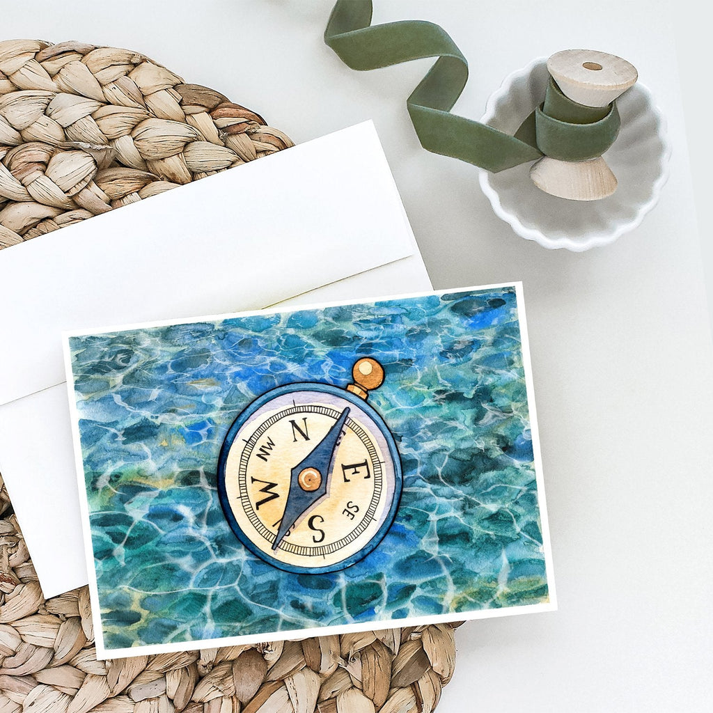 Compass Greeting Cards Pack of 8 Blank Cards with Envelopes Whimsical A7 Size 5x7