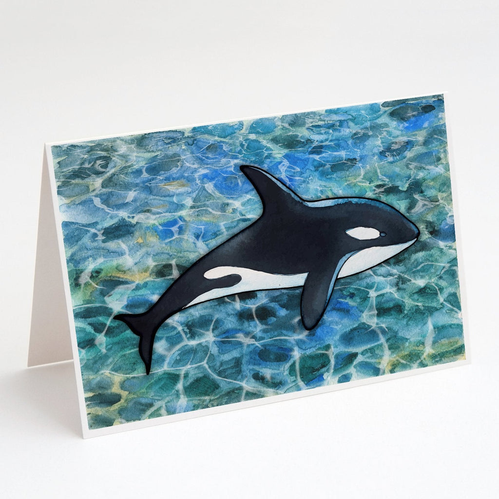 Killer Whale Orca Greeting Cards Pack of 8 Blank Cards with Envelopes Whimsical A7 Size 5x7