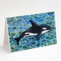 Killer Whale Orca Greeting Cards Pack of 8 Blank Cards with Envelopes Whimsical A7 Size 5x7