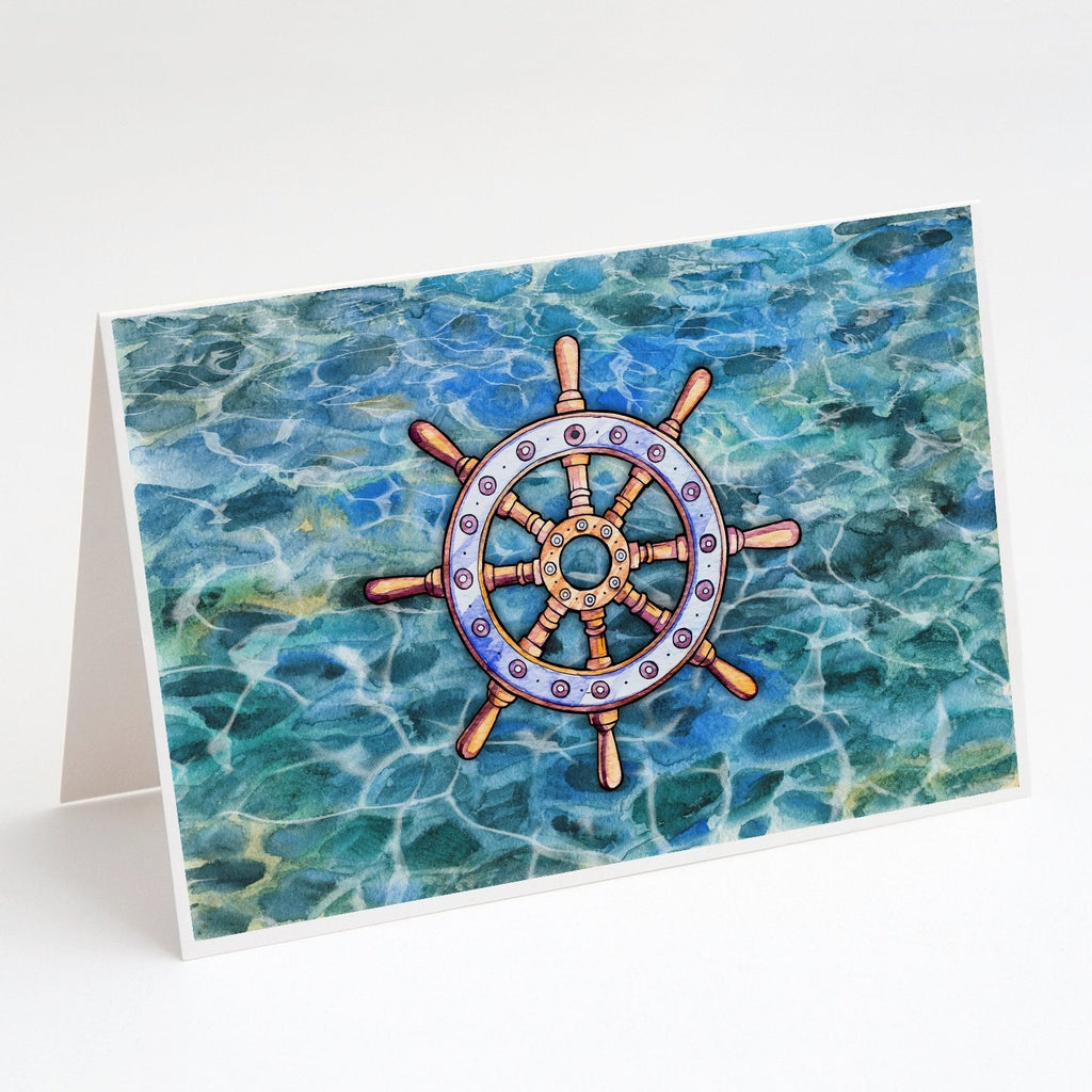 Steering Wheel Helm Greeting Cards Pack of 8 Blank Cards with Envelopes Whimsical A7 Size 5x7