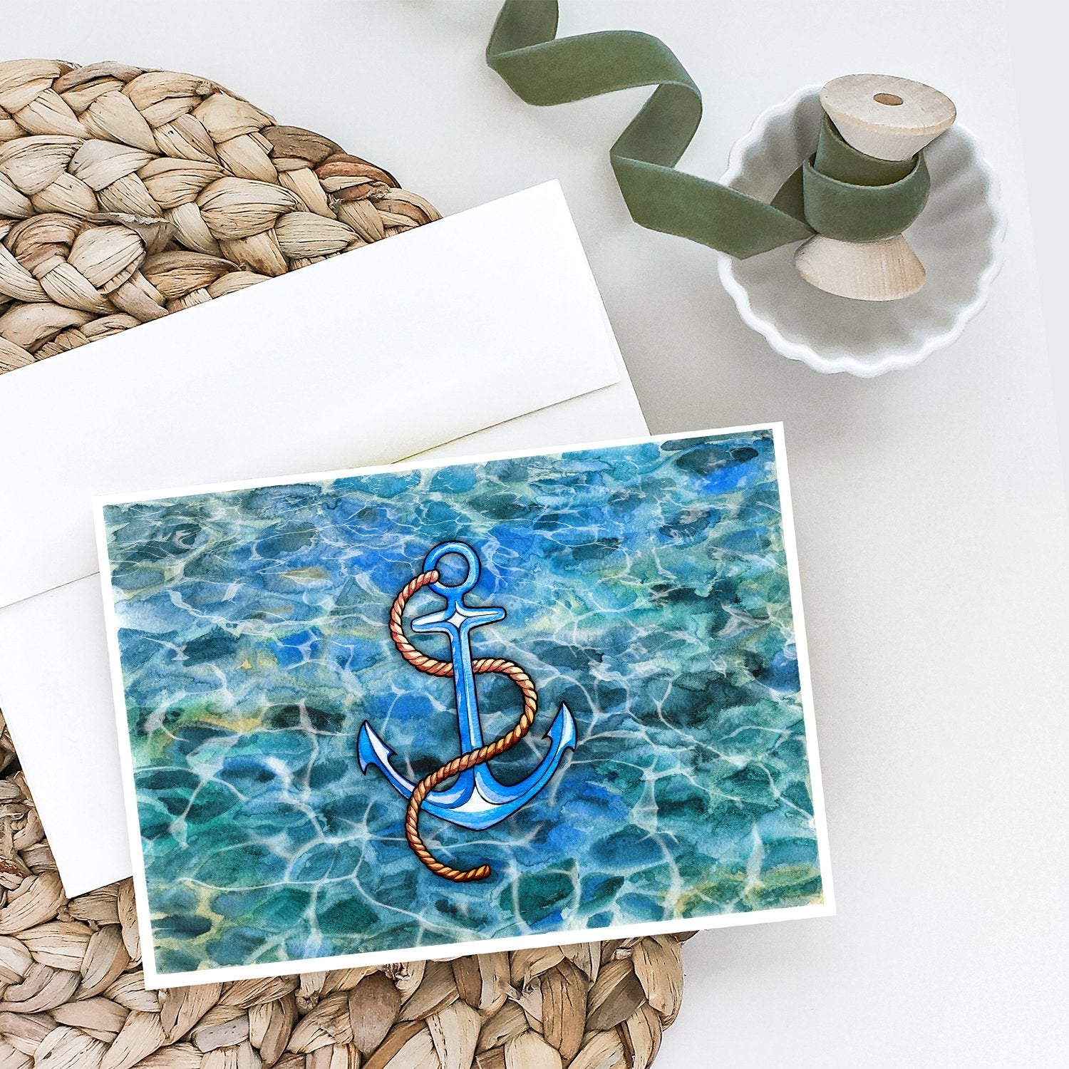Anchor Greeting Cards Pack of 8 Blank Cards with Envelopes Whimsical A7 Size 5x7