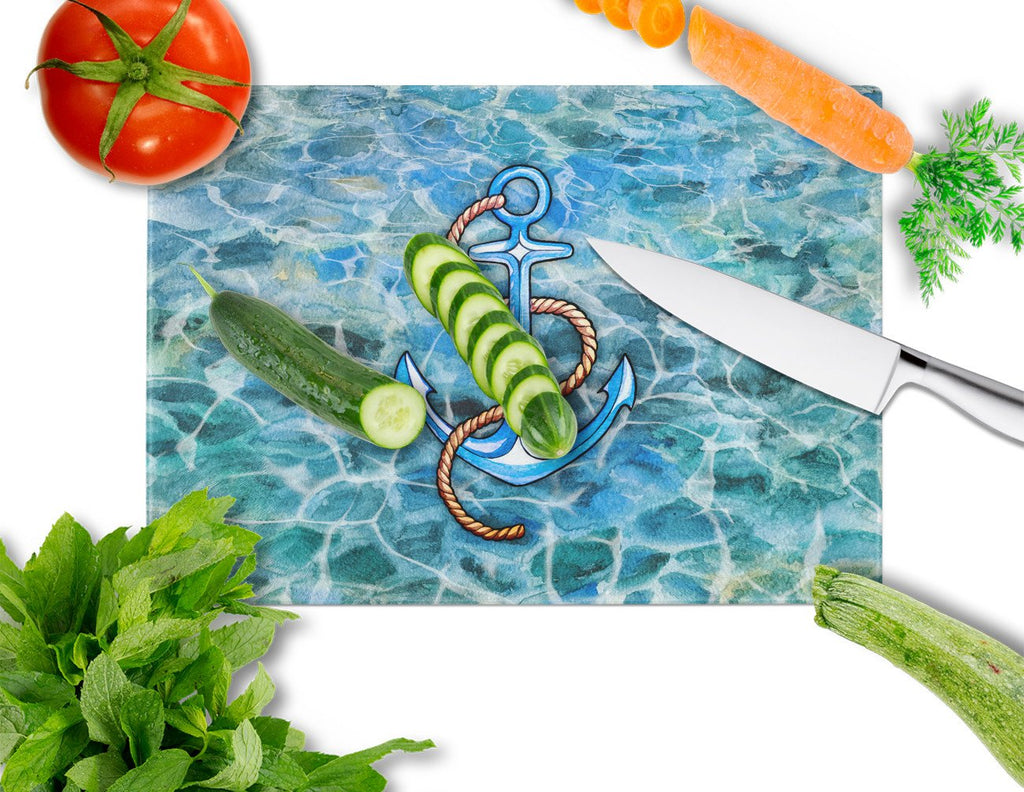 Anchor Cutting Board Tempered Glass Kitchen Cutting Surface, Heat Resistant Chopping, Non-Slip Feet, Food Prep & Serving