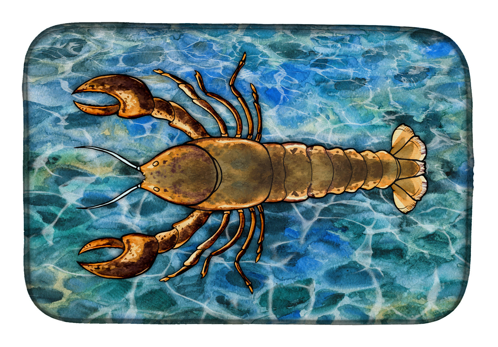 Lobster Dish Drying Mat Absorbent Dish Drying Mat Pad for Kitchen Counter Dish Drainer Mat for Countertop, 14 x 21", Multicolor
