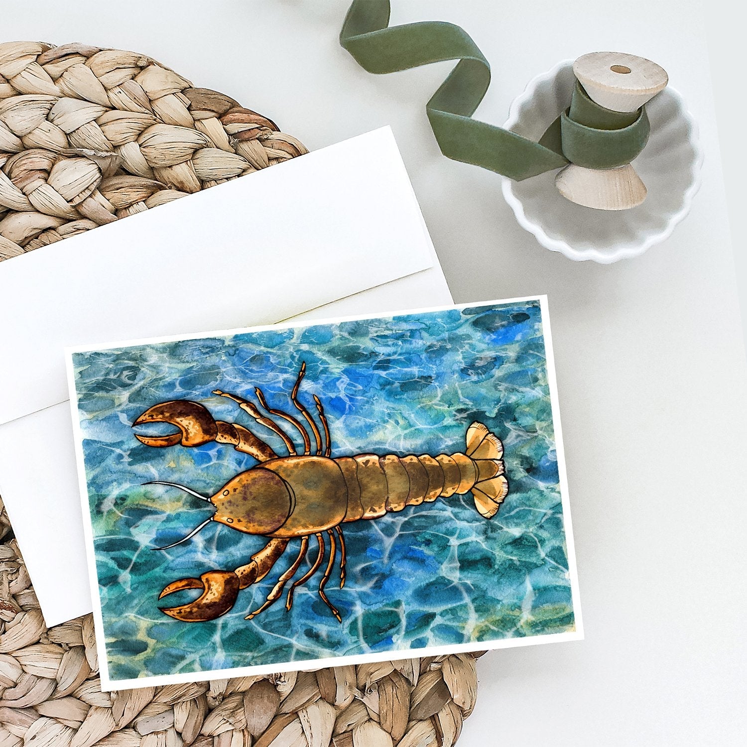 Lobster Greeting Cards Pack of 8 Blank Cards with Envelopes Whimsical A7 Size 5x7