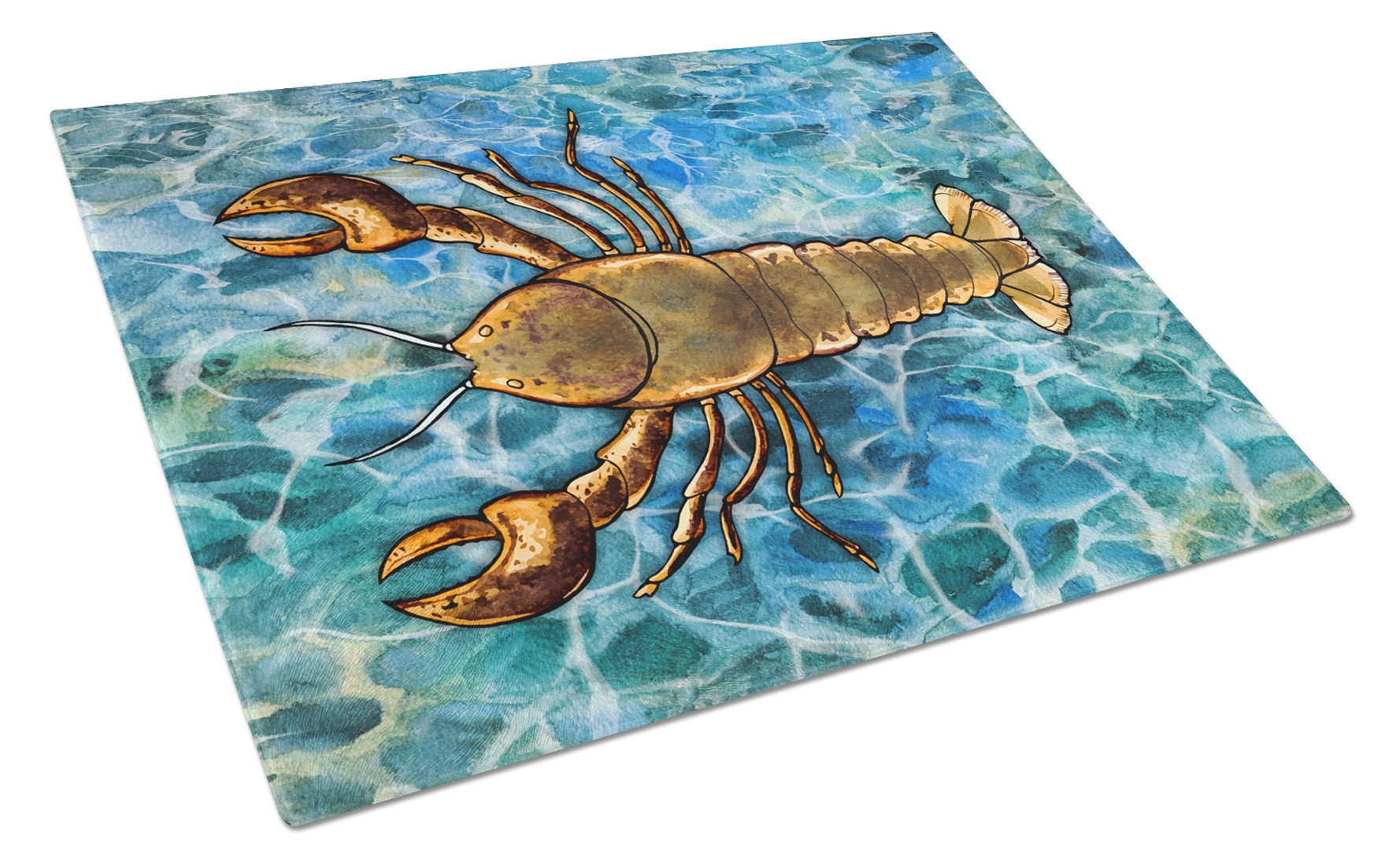 Lobster Cutting Board Tempered Glass Kitchen Cutting Surface, Heat Resistant Chopping, Non-Slip Feet, Food Prep & Serving