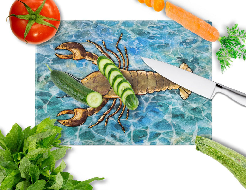 Lobster Cutting Board Tempered Glass Kitchen Cutting Surface, Heat Resistant Chopping, Non-Slip Feet, Food Prep & Serving