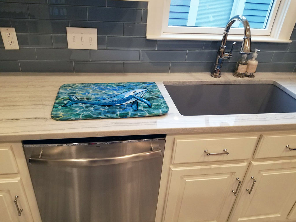 Humpback Whale Dish Drying Mat Absorbent Dish Drying Mat Pad for Kitchen Counter Dish Drainer Mat for Countertop, 14 x 21", Multicolor