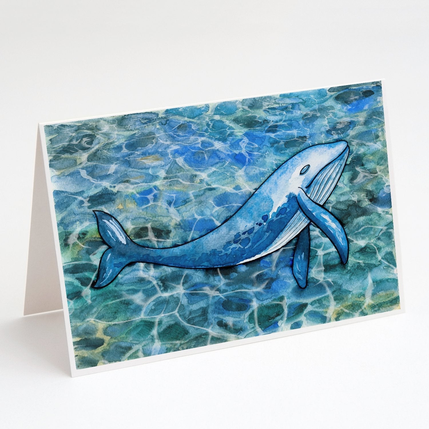 Humpback Whale Greeting Cards Pack of 8 Blank Cards with Envelopes Whimsical A7 Size 5x7