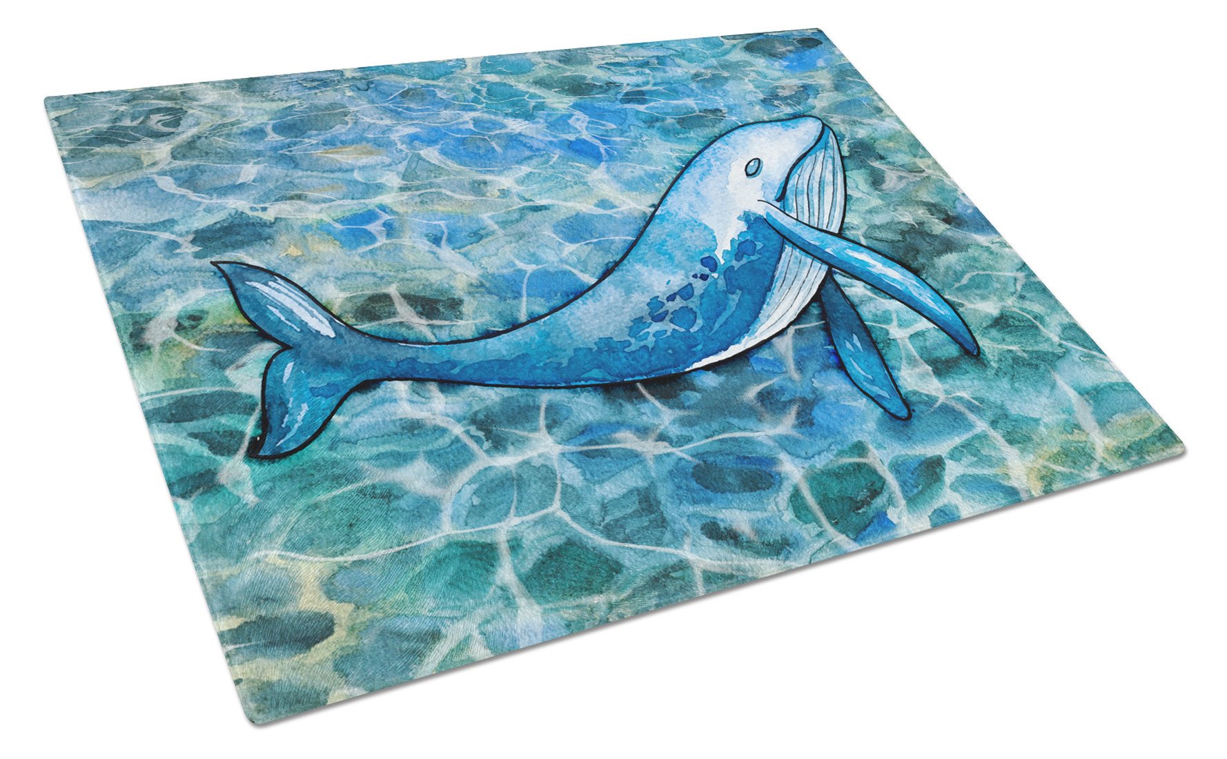 Humpback Whale Cutting Board Tempered Glass Kitchen Cutting Surface, Heat Resistant Chopping, Non-Slip Feet, Food Prep & Serving