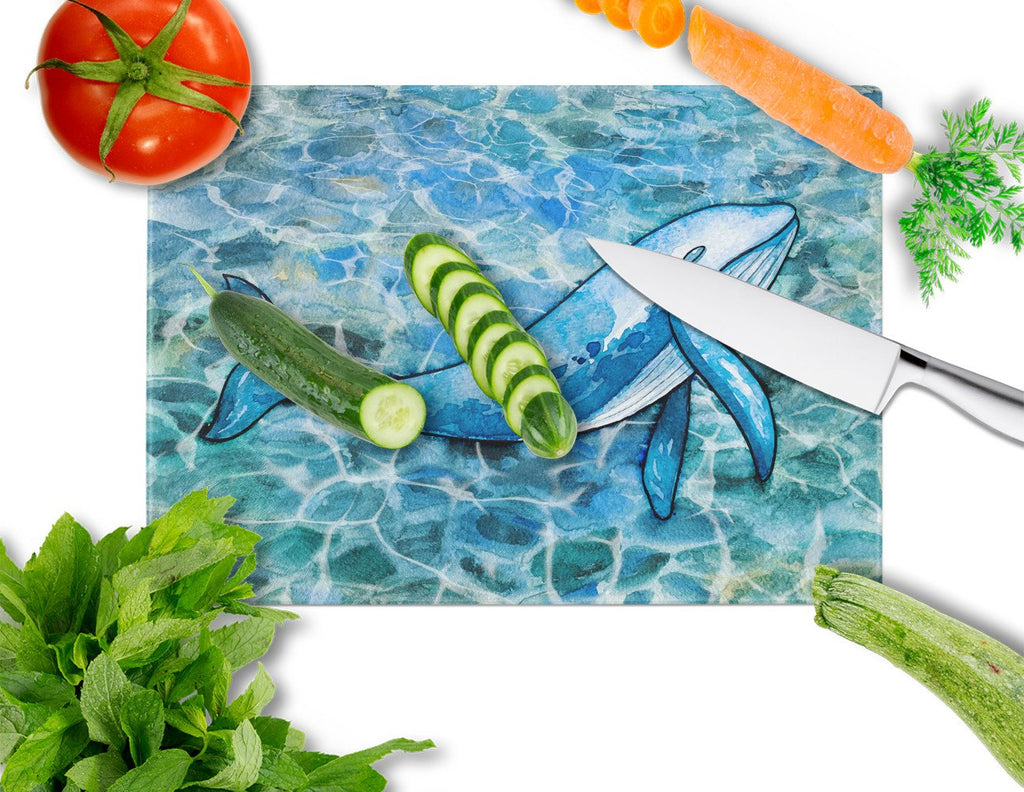 Humpback Whale Cutting Board Tempered Glass Kitchen Cutting Surface, Heat Resistant Chopping, Non-Slip Feet, Food Prep & Serving