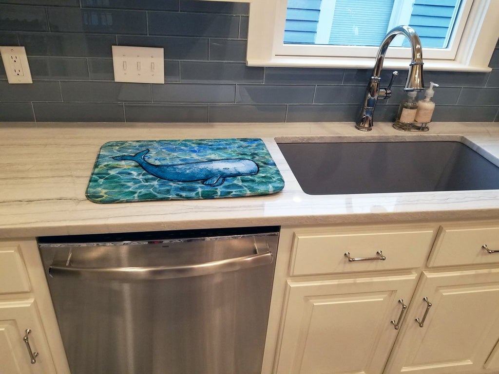 Sperm Whale Cachalot Dish Drying Mat Absorbent Dish Drying Mat Pad for Kitchen Counter Dish Drainer Mat for Countertop, 14 x 21", Multicolor