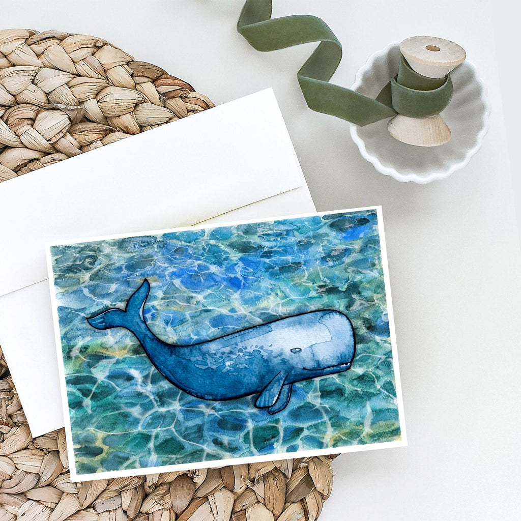 Sperm Whale Cachalot Greeting Cards Pack of 8 Blank Cards with Envelopes Whimsical A7 Size 5x7