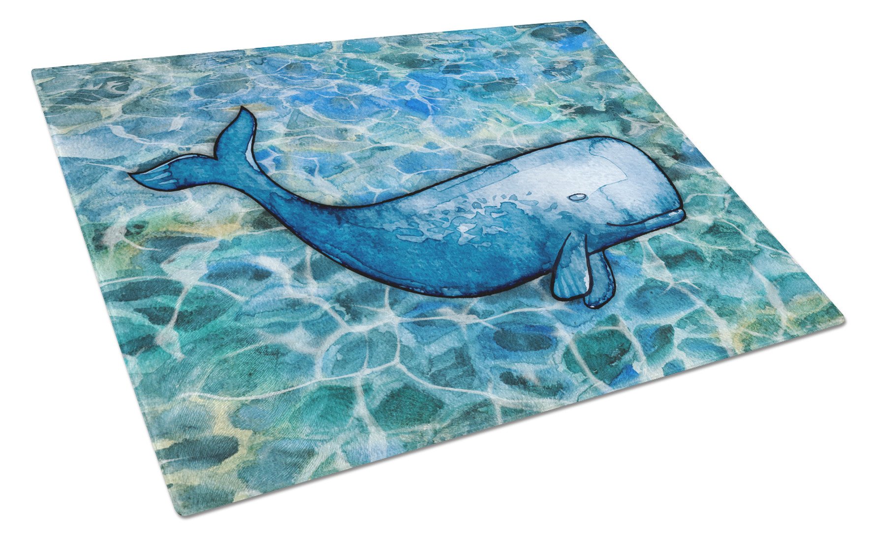 Sperm Whale Cachalot Cutting Board Tempered Glass Kitchen Cutting Surface, Heat Resistant Chopping, Non-Slip Feet, Food Prep & Serving