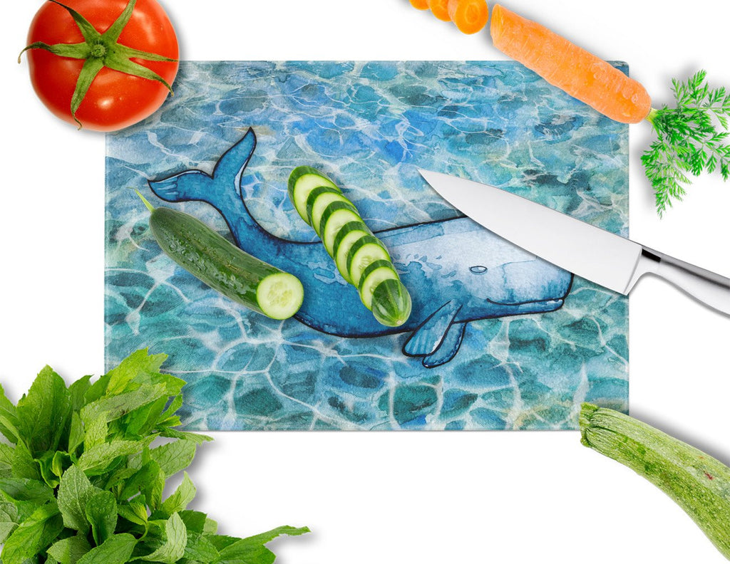 Sperm Whale Cachalot Cutting Board Tempered Glass Kitchen Cutting Surface, Heat Resistant Chopping, Non-Slip Feet, Food Prep & Serving