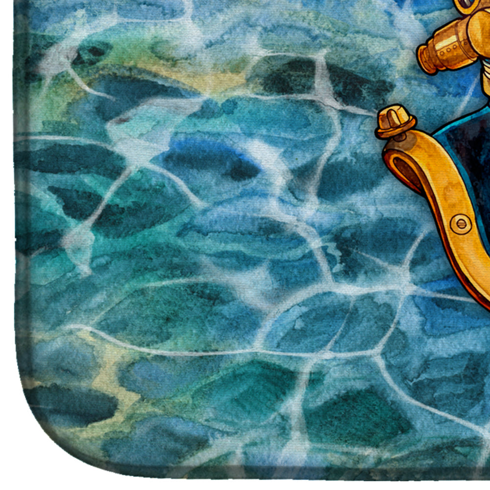 Deep Sea Diving Helmet Dish Drying Mat Absorbent Dish Drying Mat Pad for Kitchen Counter Dish Drainer Mat for Countertop, 14 x 21", Multicolor