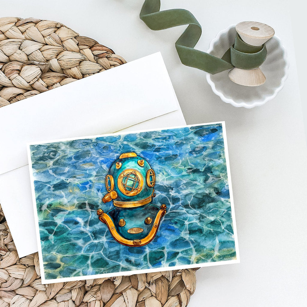 Deep Sea Diving Helmet Greeting Cards Pack of 8 Blank Cards with Envelopes Whimsical A7 Size 5x7