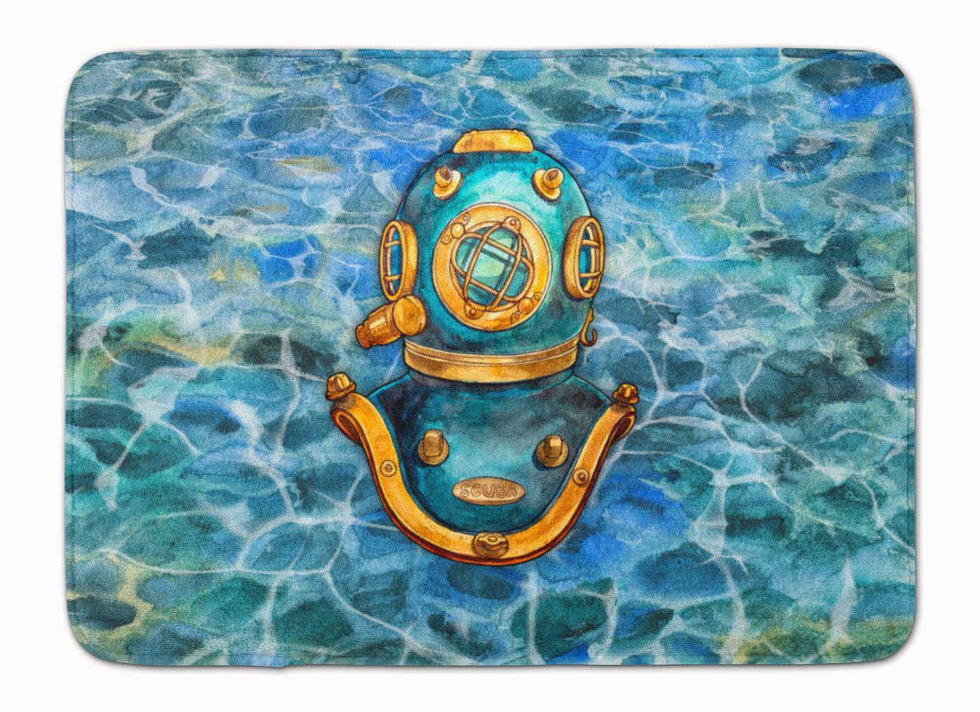 Deep Sea Diving Helmet Memory Foam Kitchen Mat Machine Washable Anti-Fatigue Cushion Comfort Bath or Kitchen Rug