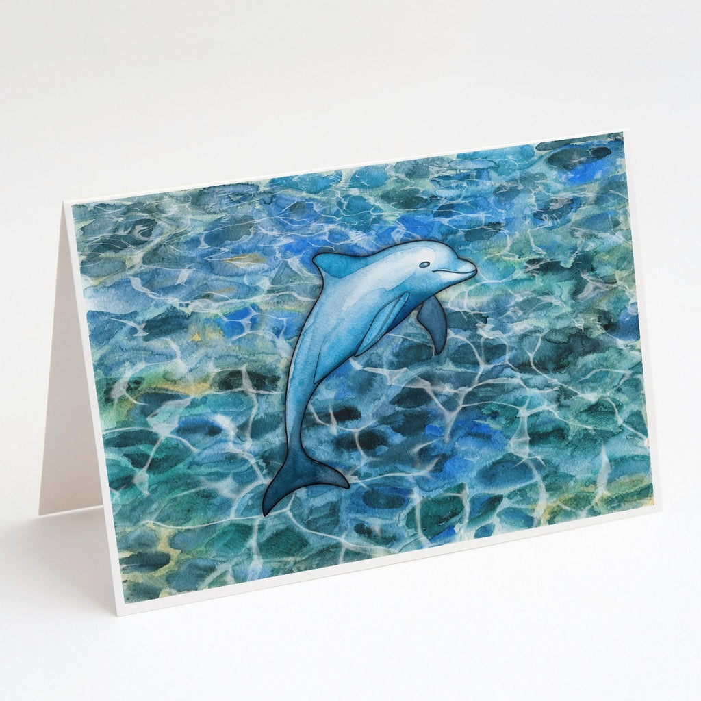 Dolphin Greeting Cards Pack of 8 Blank Cards with Envelopes Whimsical A7 Size 5x7