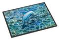 Dolphin Doormat Indoor Outdoor 24H X 36W Front Door Mat Rugs for Entryway, Non Slip Washable Low Pile,