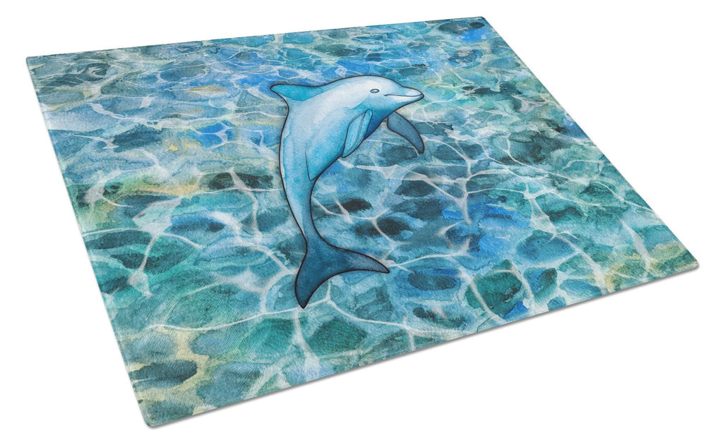 Dolphin Cutting Board Tempered Glass Kitchen Cutting Surface, Heat Resistant Chopping, Non-Slip Feet, Food Prep & Serving