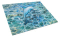 Dolphin Cutting Board Tempered Glass Kitchen Cutting Surface, Heat Resistant Chopping, Non-Slip Feet, Food Prep & Serving