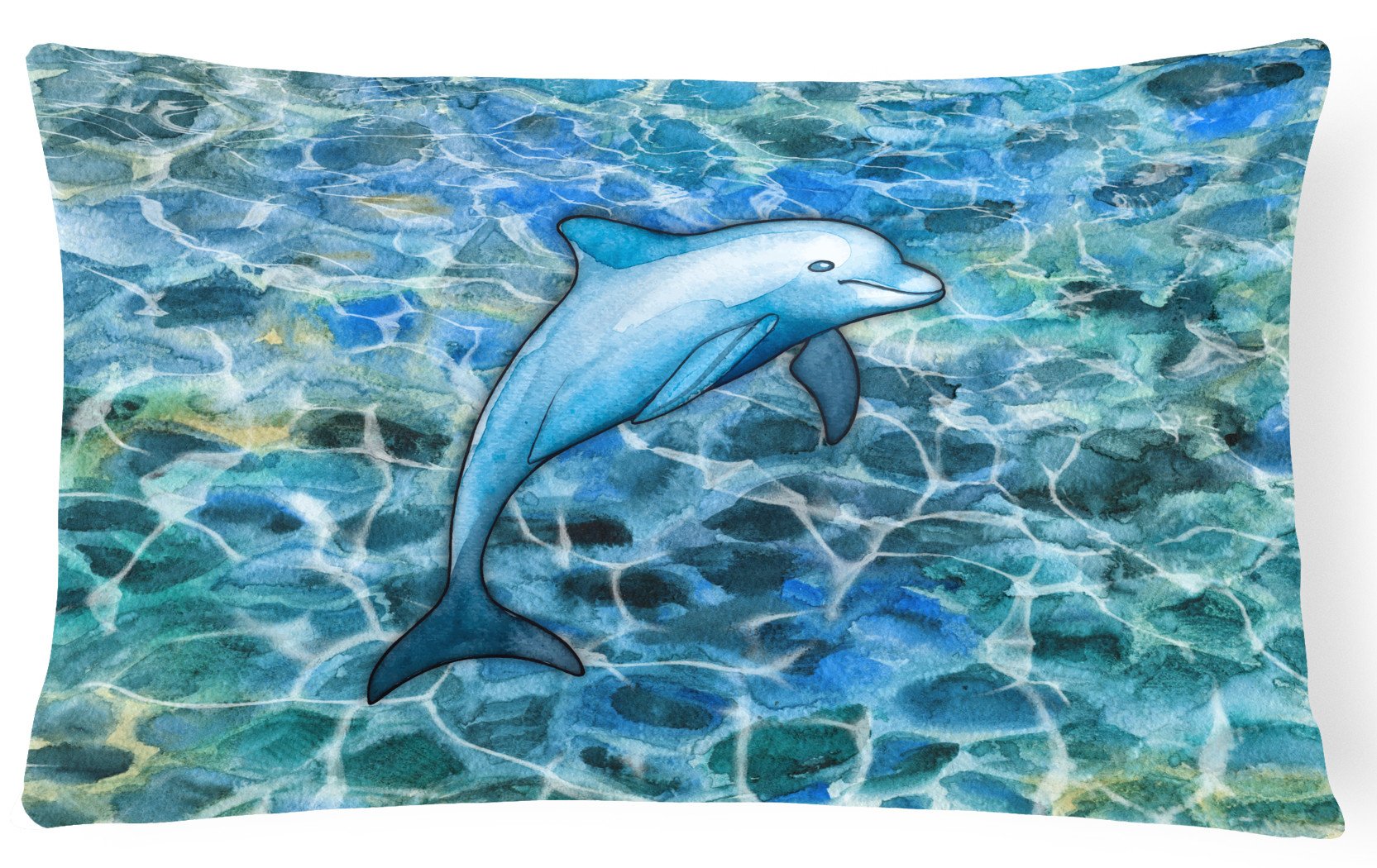 Dolphin Decorative Throw Pillow 12x16 Indoor Outdoor Accent Cushion, Fabric Cover with Insert for Sofa, Bed, Porch & Living Room