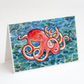 Octopus Greeting Cards Pack of 8 Blank Cards with Envelopes Whimsical A7 Size 5x7