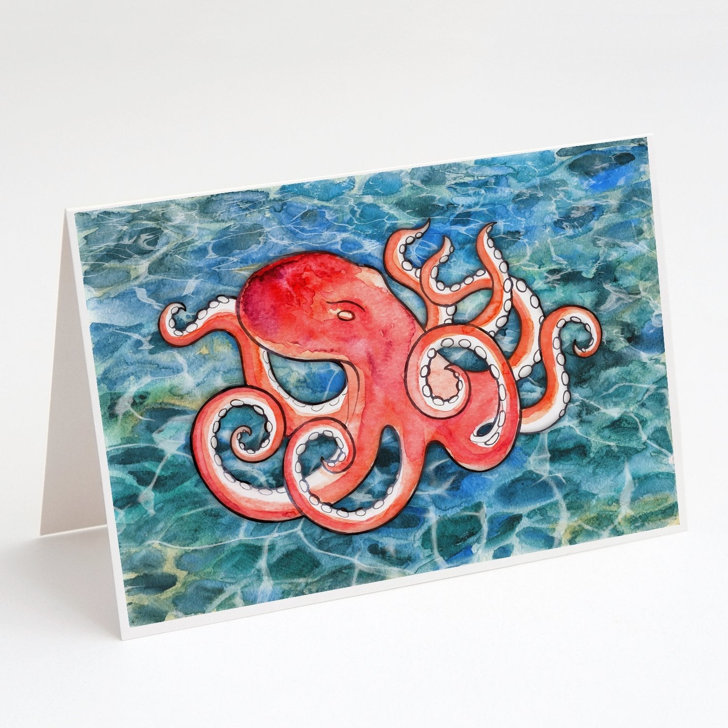 Octopus Greeting Cards Pack of 8 Blank Cards with Envelopes Whimsical A7 Size 5x7