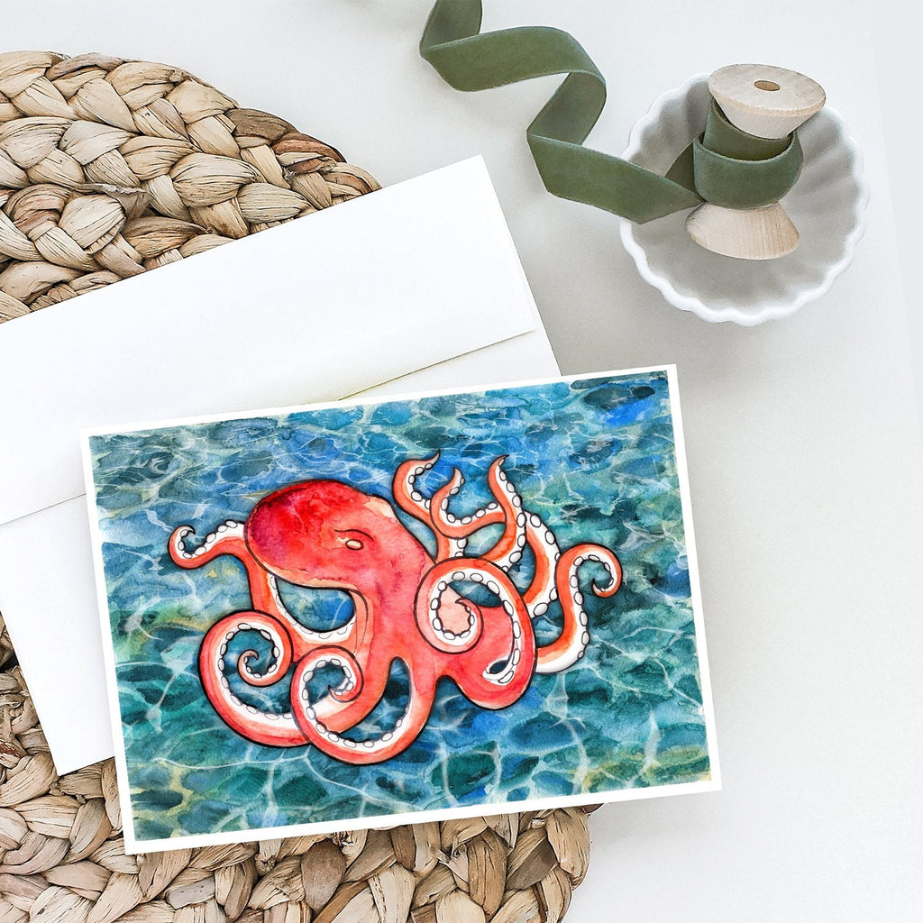 Octopus Greeting Cards Pack of 8 Blank Cards with Envelopes Whimsical A7 Size 5x7