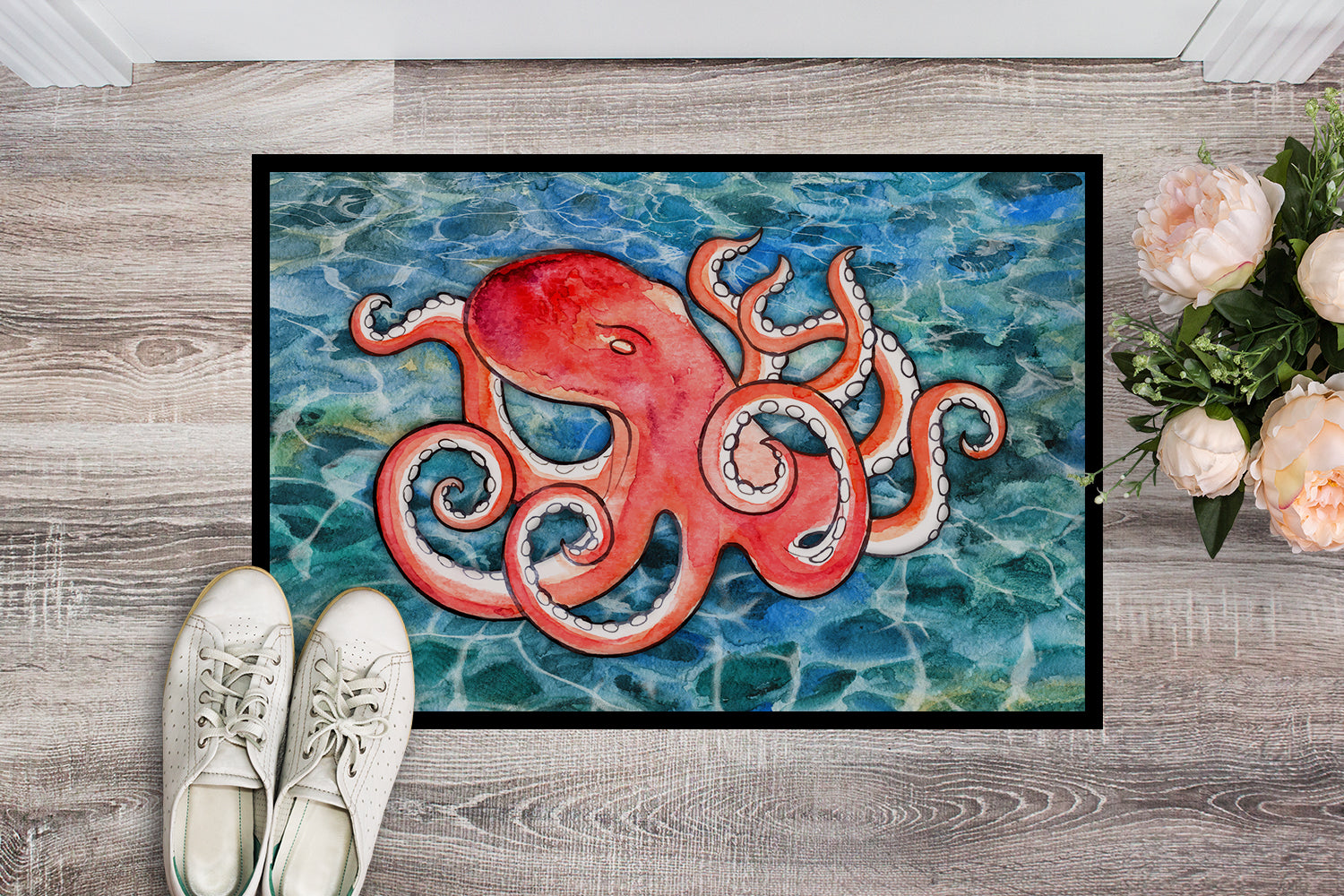 Octopus Doormat Indoor Outdoor 24H X 36W Front Door Mat Rugs for Entryway, Non Slip Washable Low Pile,