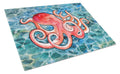 Octopus Cutting Board Tempered Glass Kitchen Cutting Surface, Heat Resistant Chopping, Non-Slip Feet, Food Prep & Serving