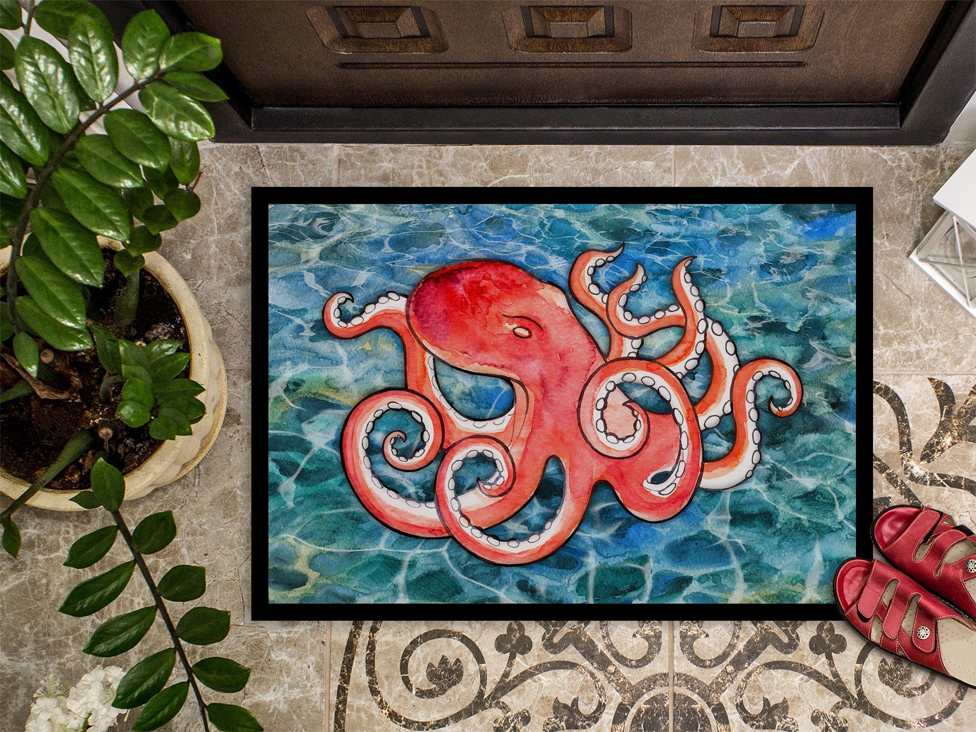 Octopus Doormat Indoor Outdoor 18H X 27W Front Door Mat Rugs for Entryway, Non Slip Washable