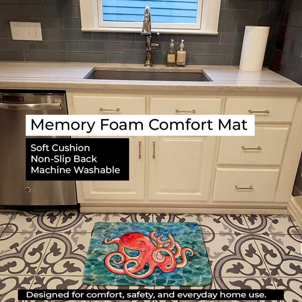 Octopus Memory Foam Kitchen Mat Machine Washable Anti-Fatigue Cushion Comfort Bath or Kitchen Rug