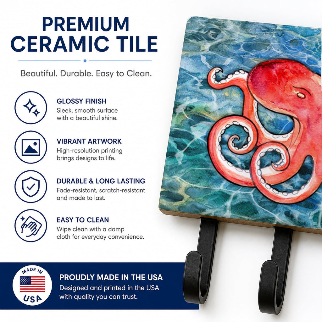 Octopus Leash or Key Holder Wall Hooks, Coat Rack Wall Mount, for Hanging Keys, Towels, Aprons, Leashes