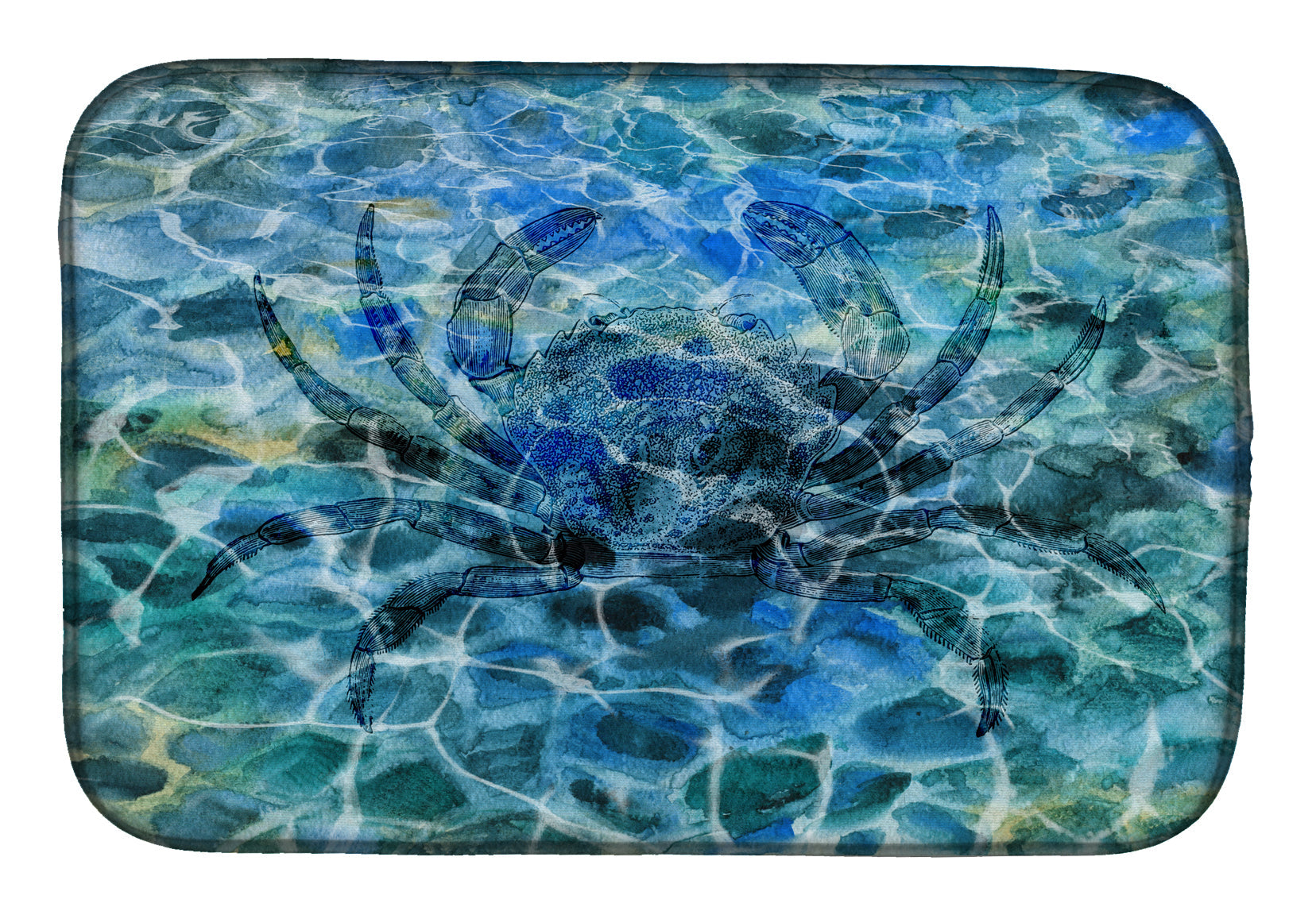 Crab Under water Dish Drying Mat Absorbent Dish Drying Mat Pad for Kitchen Counter Dish Drainer Mat for Countertop, 14 x 21", Multicolor