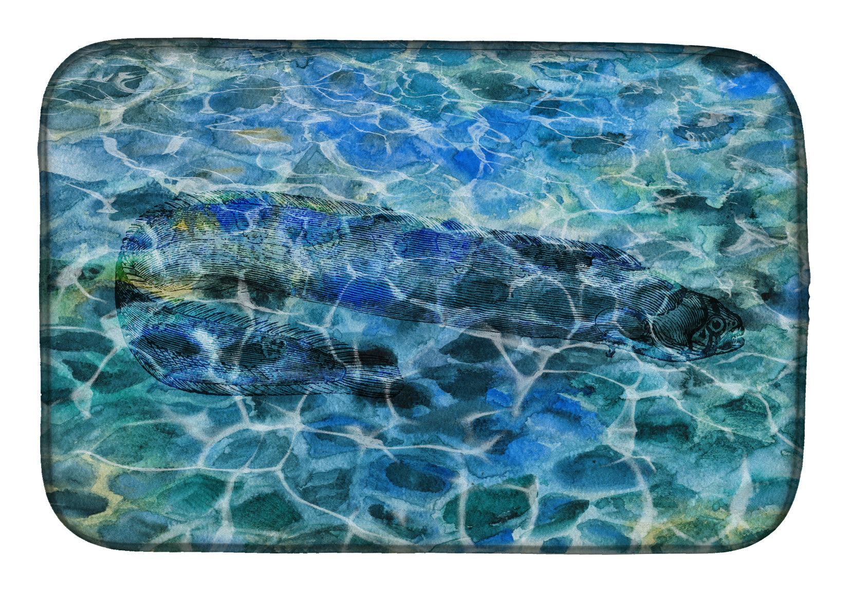 Eel Under water Dish Drying Mat Absorbent Dish Drying Mat Pad for Kitchen Counter Dish Drainer Mat for Countertop, 14 x 21", Multicolor