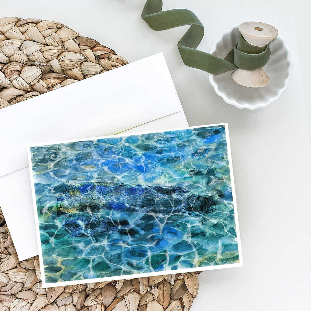 Eel Under water Greeting Cards Pack of 8 Blank Cards with Envelopes Whimsical A7 Size 5x7