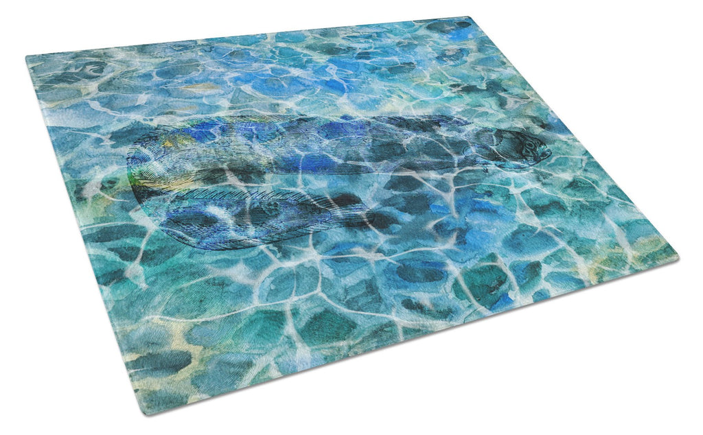 Eel Under water Cutting Board Tempered Glass Kitchen Cutting Surface, Heat Resistant Chopping, Non-Slip Feet, Food Prep & Serving