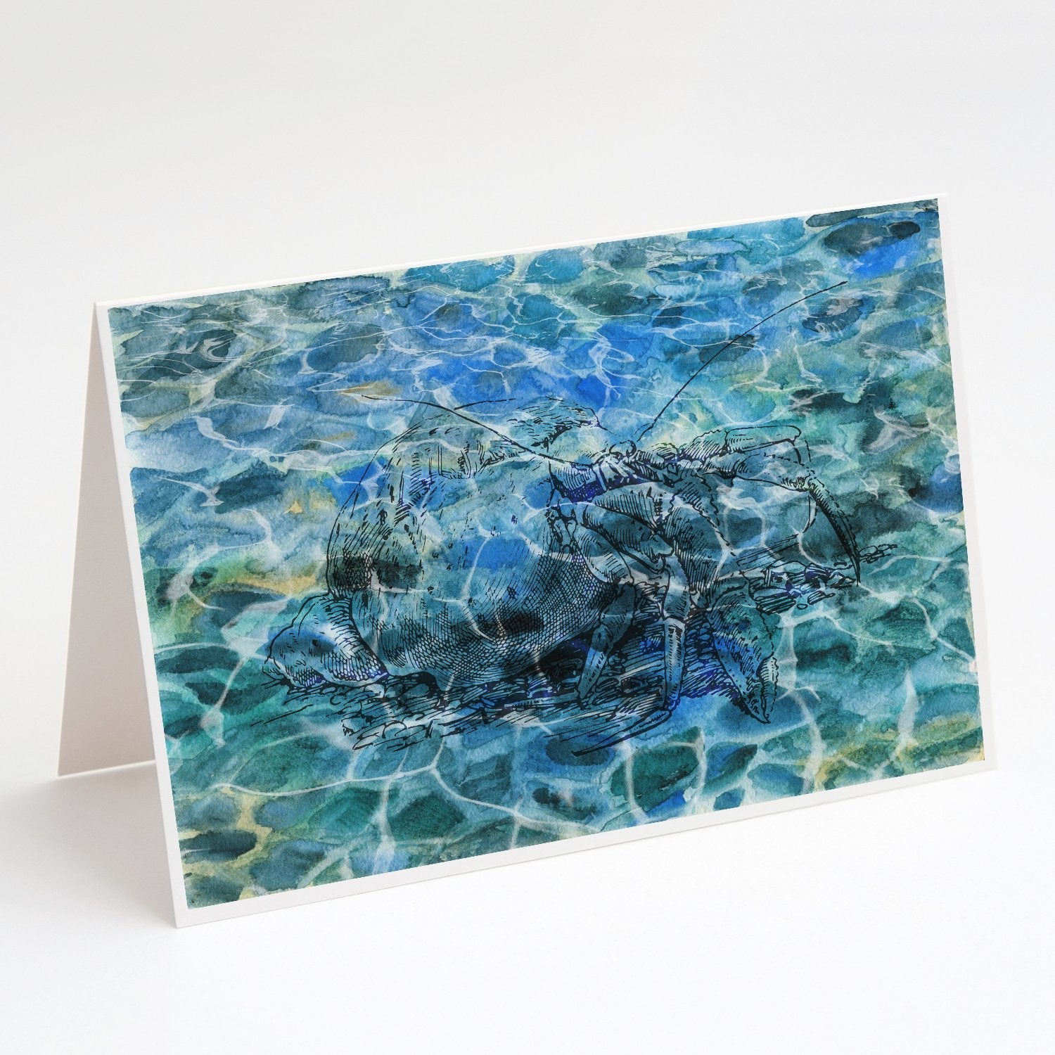 Hermit Crab Under water Greeting Cards Pack of 8 Blank Cards with Envelopes Whimsical A7 Size 5x7
