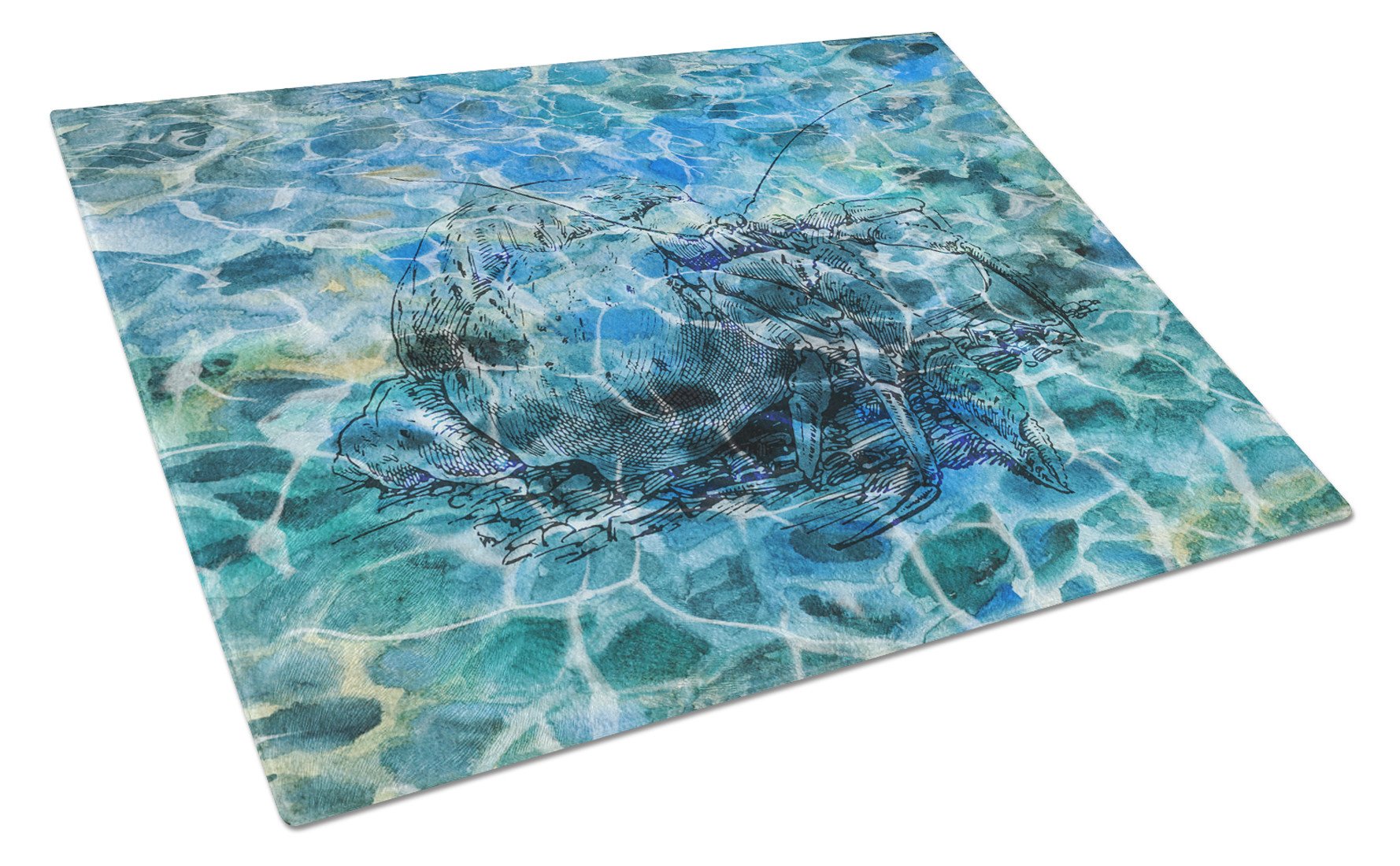 Hermit Crab Under water Cutting Board Tempered Glass Kitchen Cutting Surface, Heat Resistant Chopping, Non-Slip Feet, Food Prep & Serving