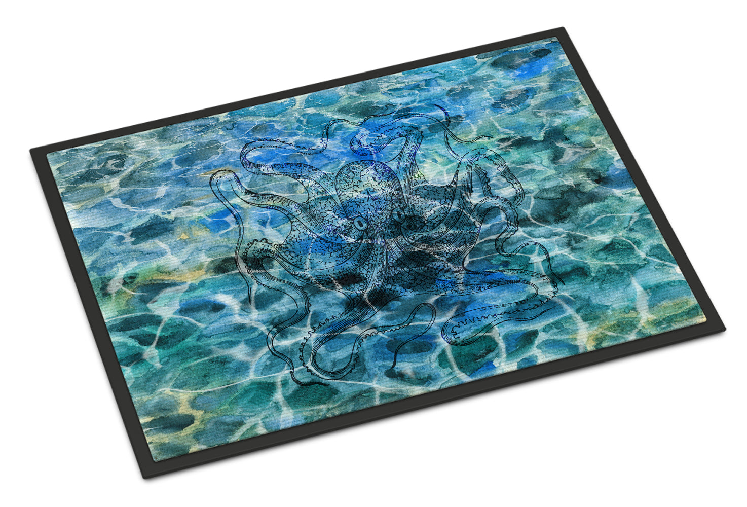 Octopus Under water Doormat Indoor Outdoor 24H X 36W Front Door Mat Rugs for Entryway, Non Slip Washable Low Pile,