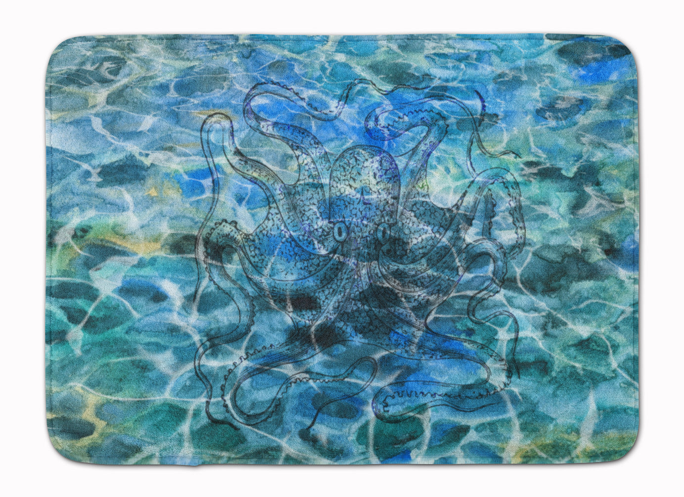 Octopus Under water Memory Foam Kitchen Mat Machine Washable Anti-Fatigue Cushion Comfort Bath or Kitchen Rug
