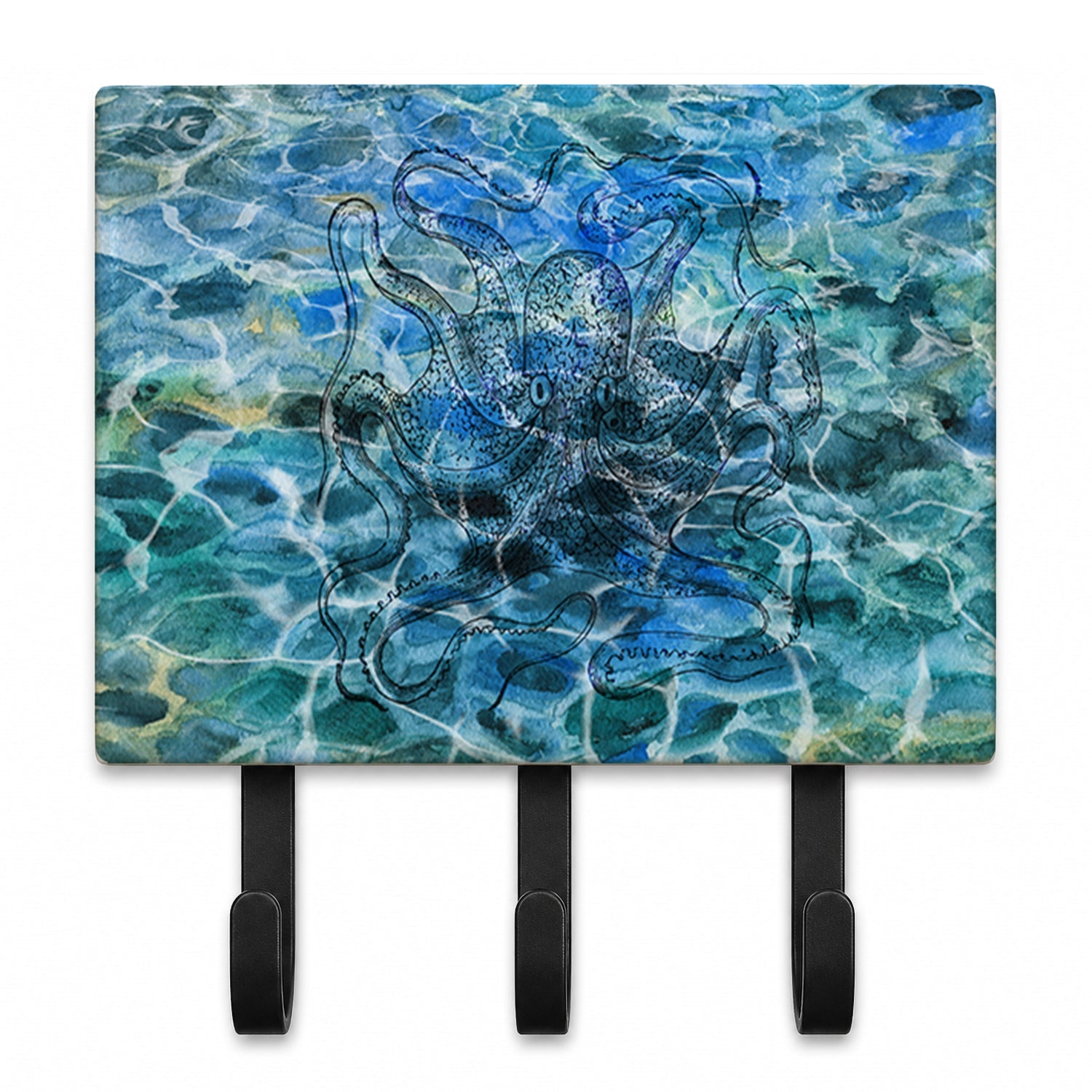 Octopus Under water Leash or Key Holder Wall Hooks, Coat Rack Wall Mount, for Hanging Keys, Towels, Aprons, Leashes