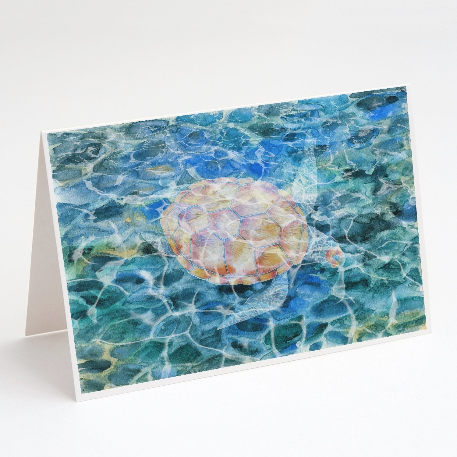 Sea Turtle Under water Greeting Cards Pack of 8 Blank Cards with Envelopes Whimsical A7 Size 5x7