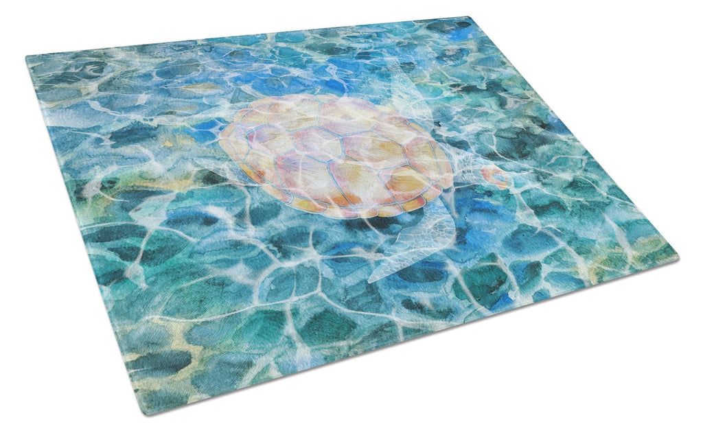 Sea Turtle Under water Cutting Board Tempered Glass Kitchen Cutting Surface, Heat Resistant Chopping, Non-Slip Feet, Food Prep & Serving