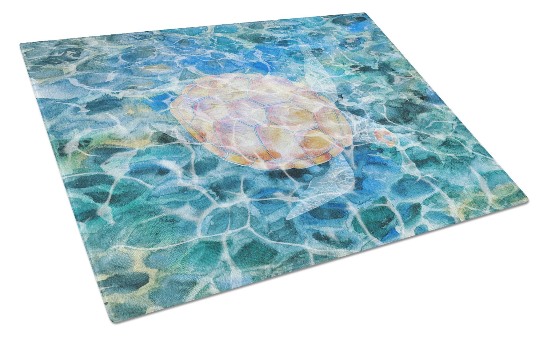 Sea Turtle Under water Cutting Board Tempered Glass Kitchen Cutting Surface, Heat Resistant Chopping, Non-Slip Feet, Food Prep & Serving
